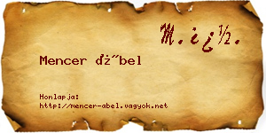 Mencer Ábel névjegykártya