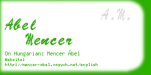 abel mencer business card